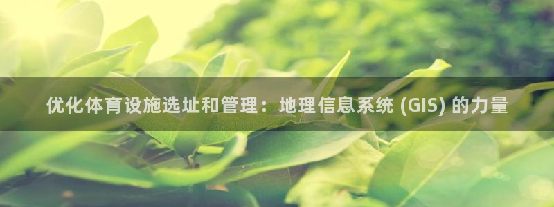 意昂3官网：优化体育设施选址和管理：地理信息系统 (